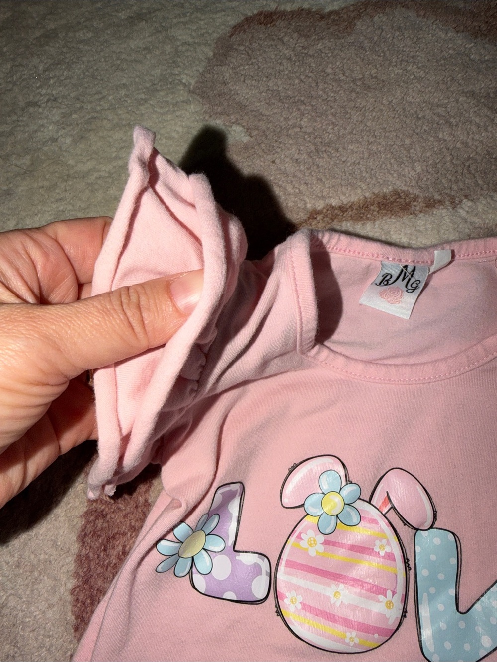 Mia Belle Girls Pink 'Love' Ruffle Sleeve Top with Pastel Rainbow Tutu, sz 2/3 - Picture 6 of 13